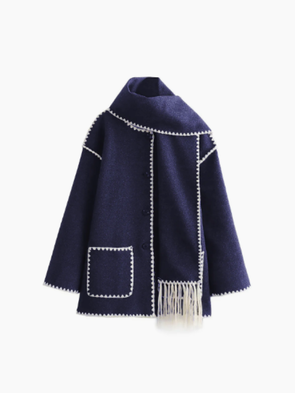 Drune | Warmer Mantel mit Quasten-Schal