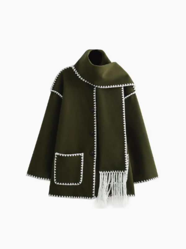 Drune | warmer Mantel mit Quastenschal