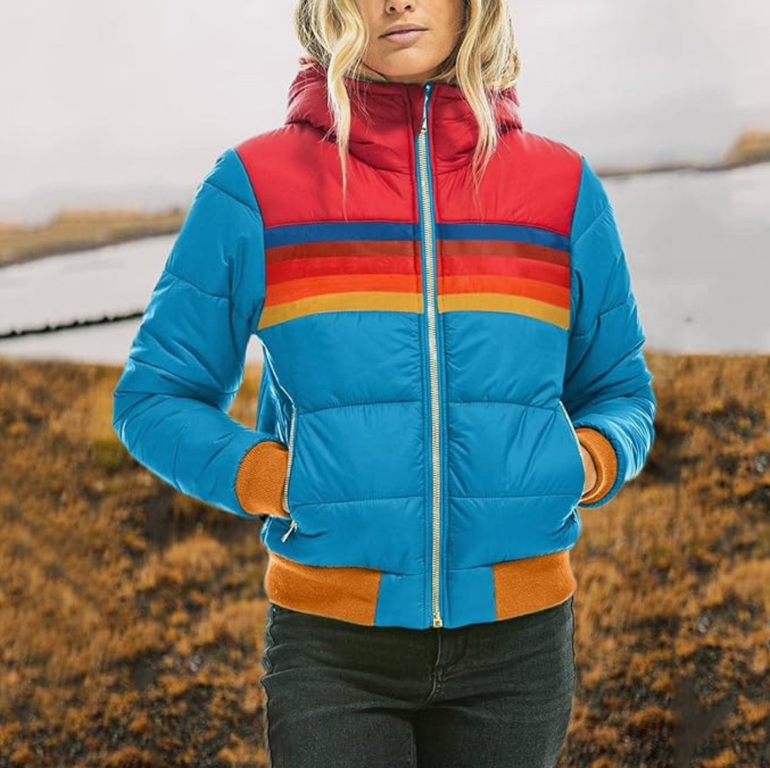 Drune | Kapuzen Retro Streifenjacke