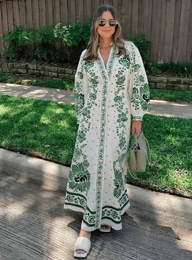 Drune | Das Lange Kleid Botanische Eleganz