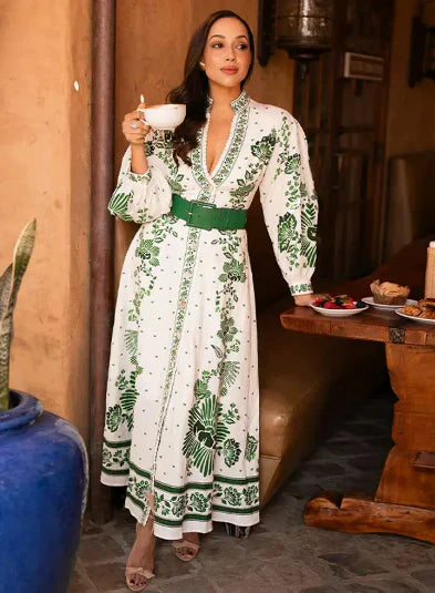 Drune | Das Lange Kleid Botanische Eleganz
