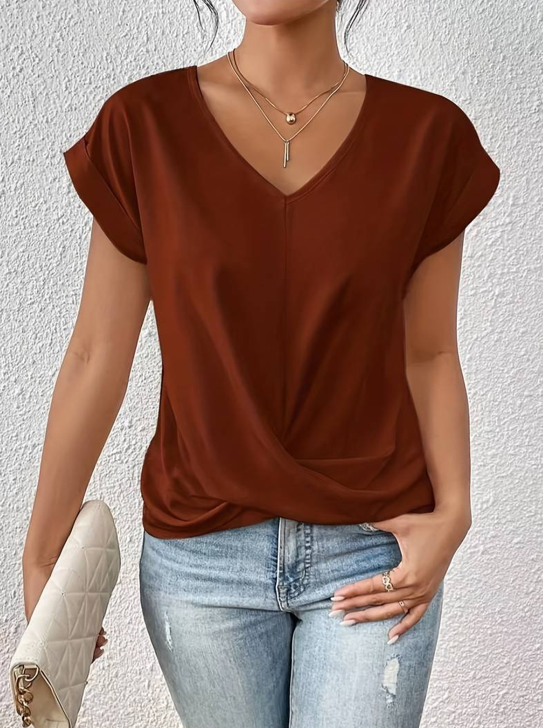 Drune | Lässige Bluse Mit Kurzen Ärmeln Für Frauen