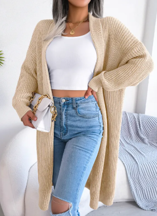 Drune | Damen Casual Kaschmir Strickjacke Mit Langen Ärmeln