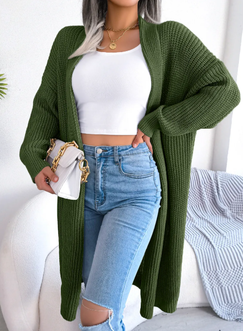 Drune | Damen Casual Kaschmir Strickjacke Mit Langen Ärmeln