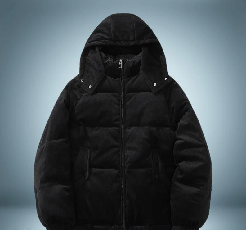 Drune | Braune Daunenjacke mit Kapuze