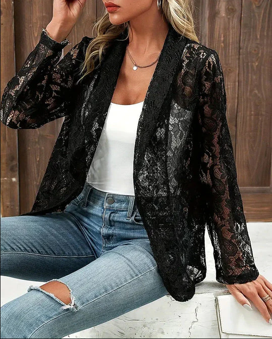 Drune | Spitzenblazer mit Reverskragen