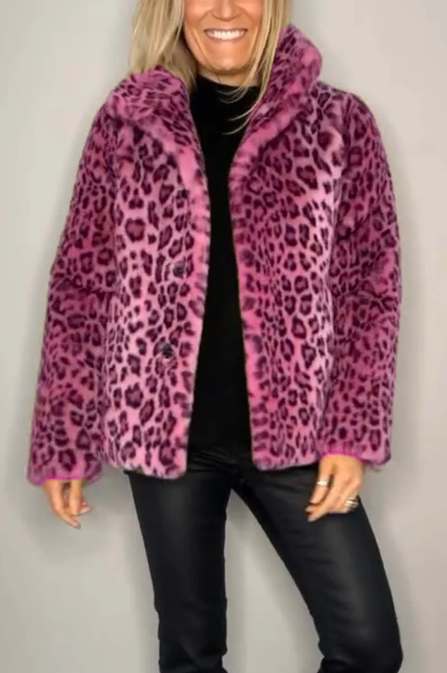 Drune | Klassieke Dames Winterjas Met Luipaardprint