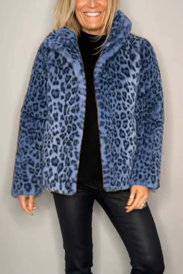 Drune | Klassieke Dames Winterjas Met Luipaardprint