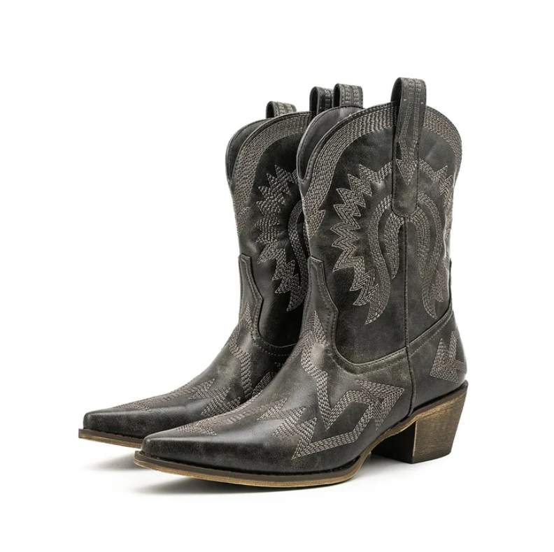 Drune | klassische western-cowboystiefel aus leder für damen