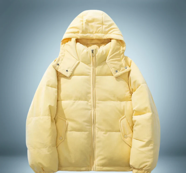 Drune | Braune Daunenjacke mit Kapuze