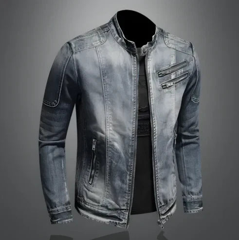 Drune | Herren Reißverschluss Denim Jacke