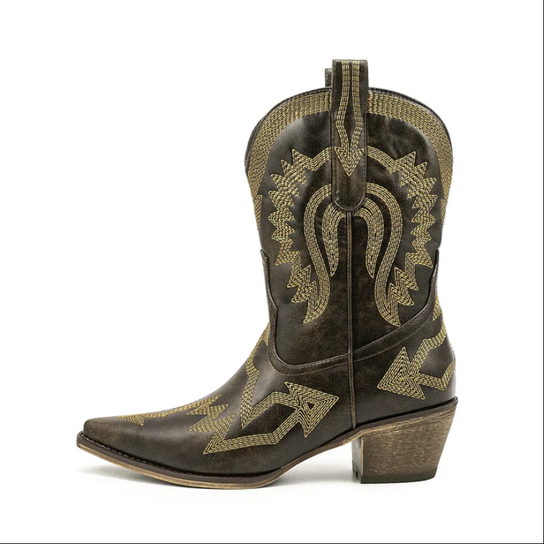 Drune | klassische western-cowboystiefel aus leder für damen