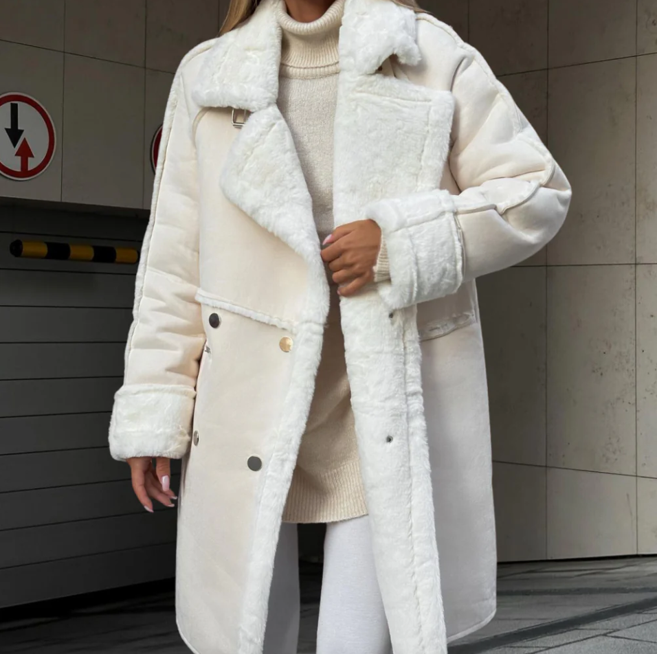 Drune | Elegante Lange Plüschjacke für Damen