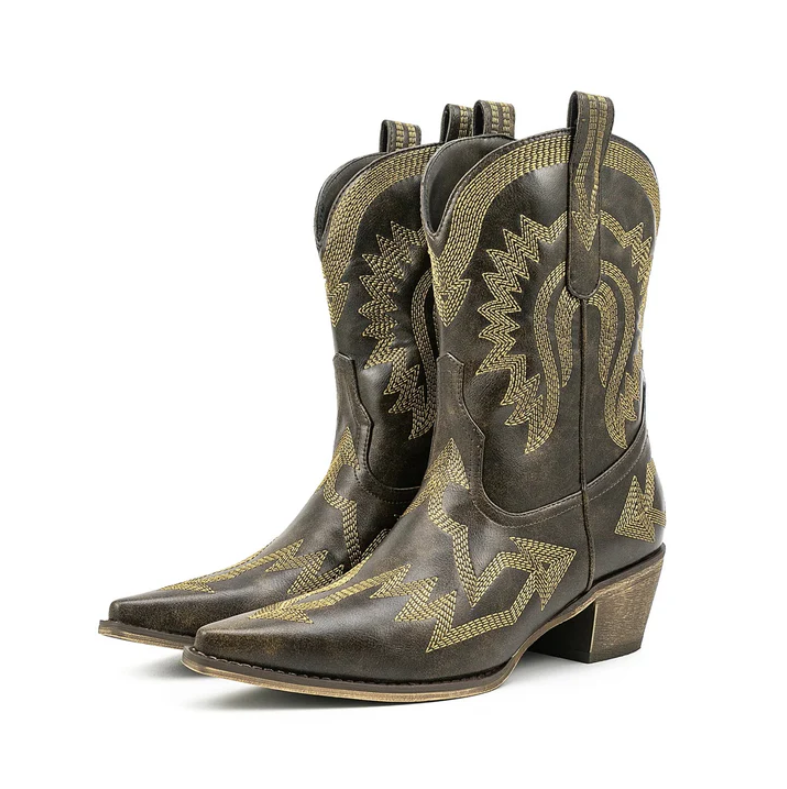 Drune | klassische western-cowboystiefel aus leder für damen