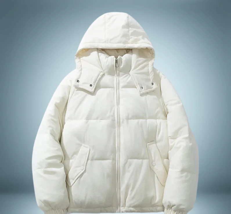 Drune | Braune Daunenjacke mit Kapuze