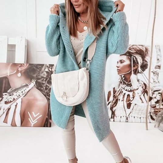 Drune | Langärmlige Strickjacke mit Kapuze