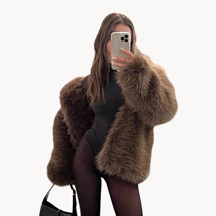 Drune | Luxuriöse Jacke Aus Weichem Kunstfell für Damen