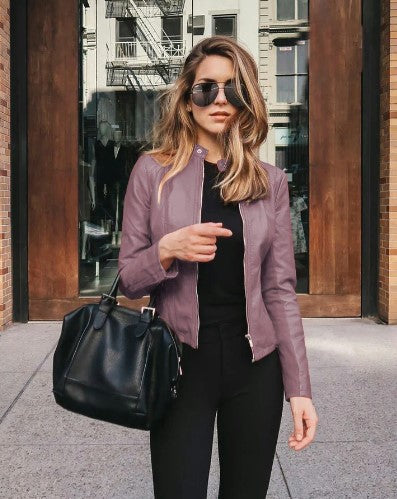 Drune | Moderne Damen Bikerjacke Aus Kunstleder