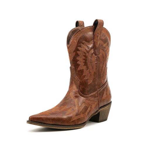 Drune | klassische western-cowboystiefel aus leder für damen