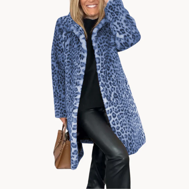 Drune | Klassieke Dames Winterjas Met Luipaardprint
