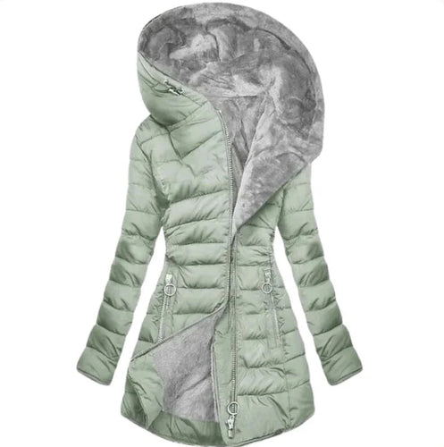 Drune | Damen-Winterparka Mit Reißverschluss Und Kapuze Und Tasche - Winter
