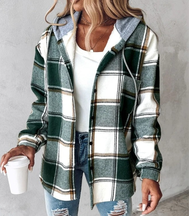 Drune | Kariertes Damenjacke Mit Kapuze