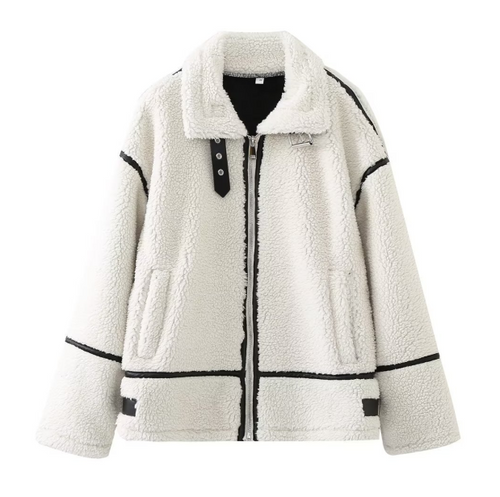 Drune | Kurze Damenjacke mit Teddyfell