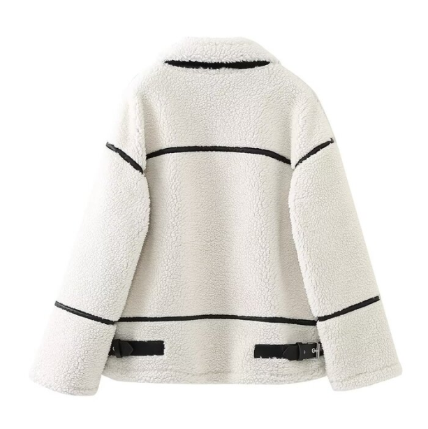 Drune | Kurze Damenjacke mit Teddyfell