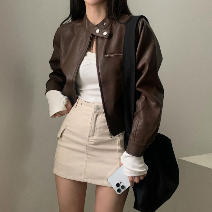 Drune | Retro-Reißverschlussjacke mit hohem Kragen