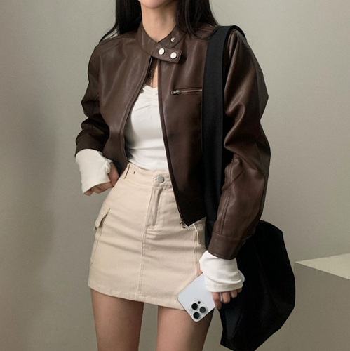 Drune | Retro-Reißverschlussjacke mit hohem Kragen