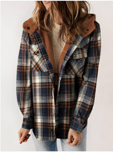 Drune- Karierte Jacke mit Kapuze