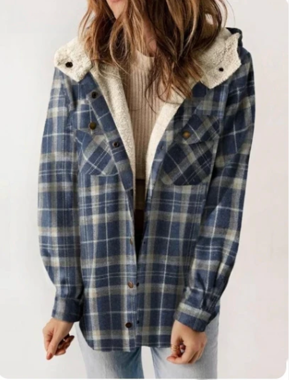 Drune- Karierte Jacke mit Kapuze