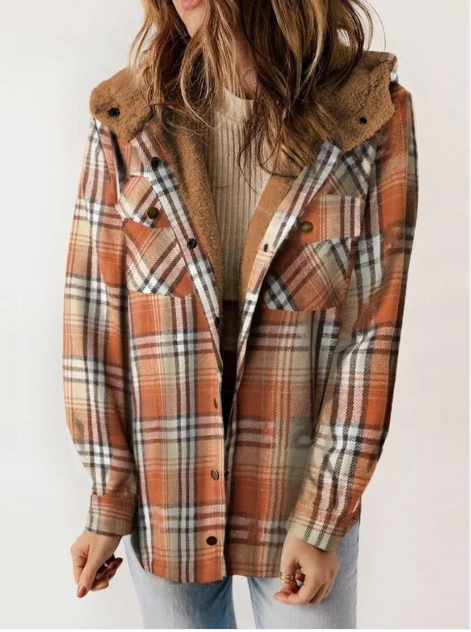 Drune- Karierte Jacke mit Kapuze