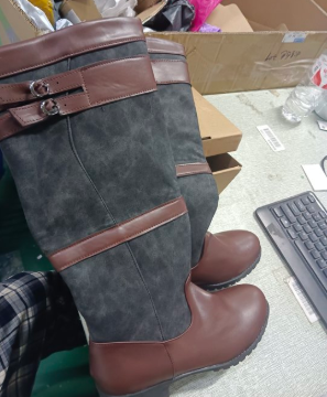 Drune | Outdoor-Stiefel mit hohem Schaft und Schnallen - Leder-Regenstiefel für Damen