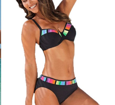 Drune | Boho Blumen Printed Moderate Unterdraht Brazilian Zwei Teile Bikini Badeanzug