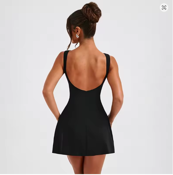 Damen Skaterkleid mit elegantem Schnitt und hohem Taillenbund Drune