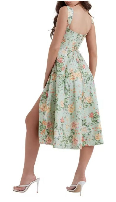 Drune | Gedrucktes Blumenkleid Korsettmodell