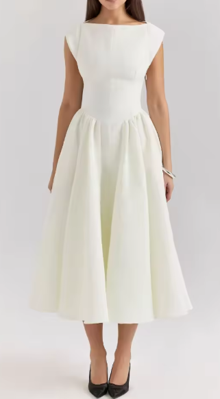 Damen A-linien Kleid mit elegantem Bustier-Oberteil und schwingendem Rock Drune