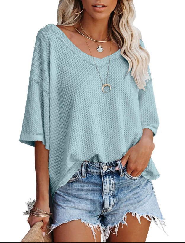 Damen lässiges Sweatshirt mit überschnittenen Ärmeln und lockerer Passform Drune