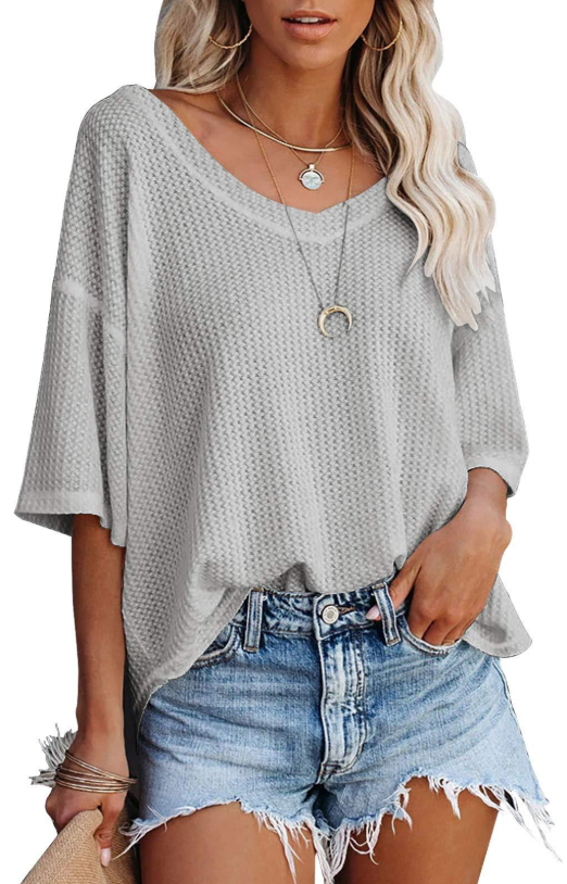 Damen lässiges Sweatshirt mit überschnittenen Ärmeln und lockerer Passform Drune