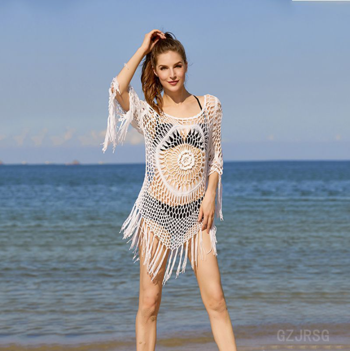 Drune | Cover Up Boho-Stil Langarm Bikini-Cover Up Strand-Outfits