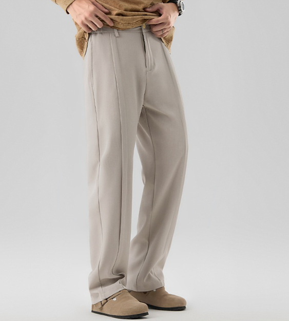 Herren elegante und bequeme Chinohose mit Falten Drune