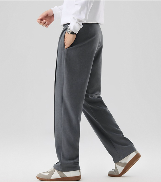 Herren elegante und bequeme Chinohose mit Falten Drune