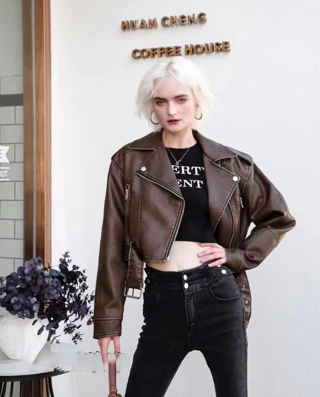 Drune | Kurze Lederjacke Damen
