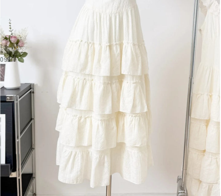 Drune | Elegantes Ärmelloses Rüschentorte Kleid