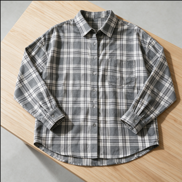 Damen lässige Karobluse mit oversized Schnitt und modernen Details Drune
