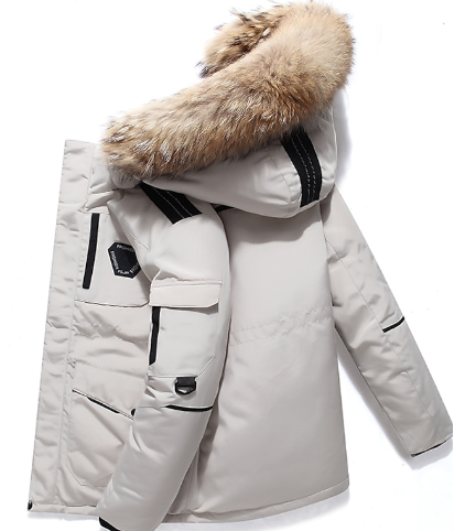 Drune | Herren Wintermantel mit Fellkapuze