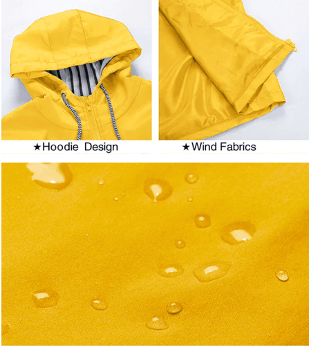 Drune | Kapuzen-Regenjacke - Leicht & Atmungsaktiv - Gestreiftes Futter - Allwetter-Bekleidung