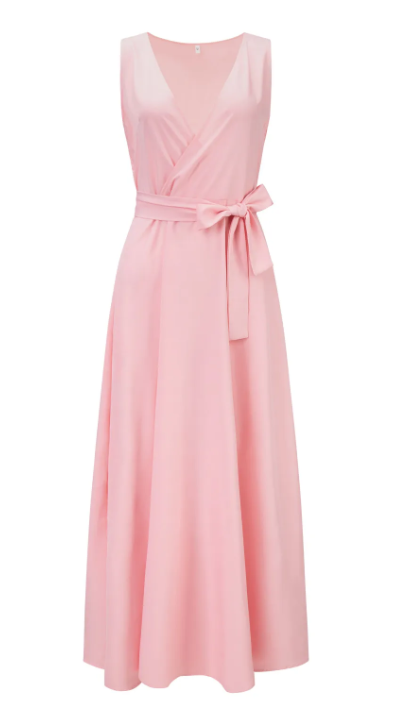 Drune | Elegantes V-Ausschnitt Ärmelloses Maxi-Kleid für Damen