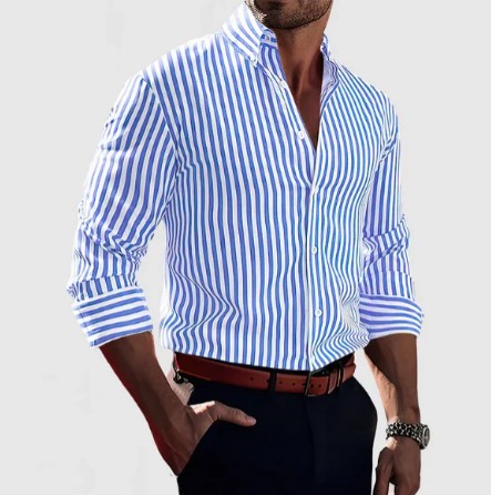 Drune | Gestreiftes Baumwollhemd